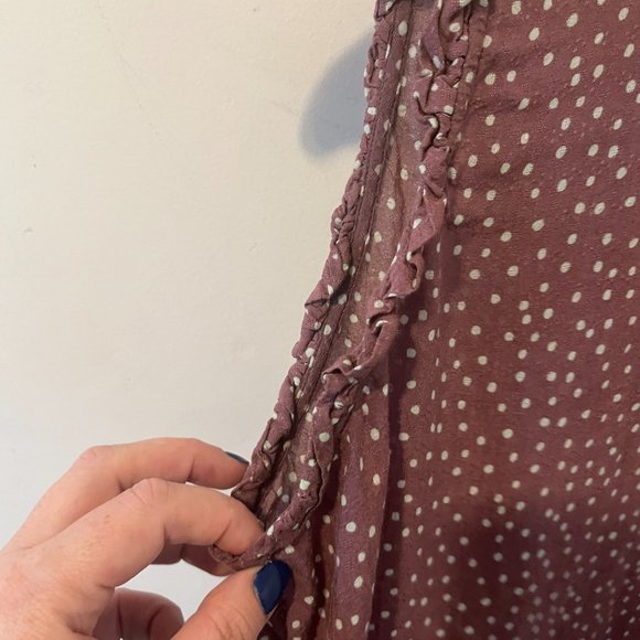 MAURICES | Women's Sleeveless Polka Dot Top Pink White Size Medium - Picture 5 of 8